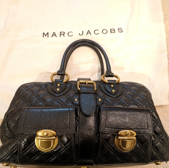 MARC JACOBS BLACK LEATHER HANDBAG!!! EXCELLENT!! - Picture 1 of 8